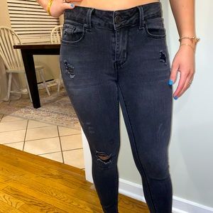 Black denim jeans